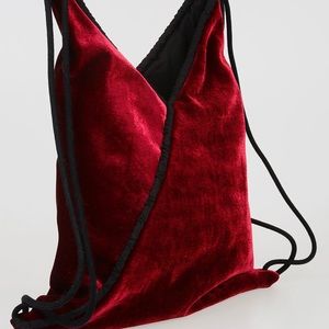 Madison Margiela autumn-winter velvet backpack.